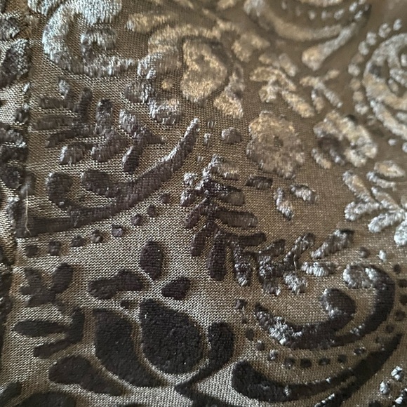 VINTAGE Jacqueline Ferrar Size 14 Black Maxi Velour Dress Sheer Lace De… - Picture 2 of 12